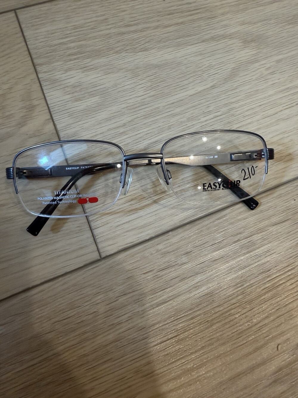 EasyClip SF 112 Titanium Full Rim Rectangular Eyeglasses Black 55-18-140 NO CLIP